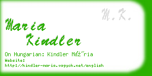 maria kindler business card